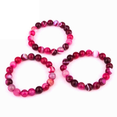 Achat pink Ø 10 mm Kugel Edelstein Armband flexibel und dehnbar Edelsteine Heilsteine bei Wunderstein24