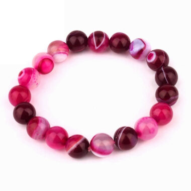 Achat pink Ø 10 mm Kugel Edelstein Armband flexibel und dehnbar Edelsteine Heilsteine bei Wunderstein24