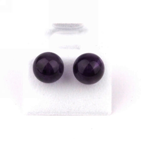 Amethyst Ø 8 mm Kugel Ohrstecker Paar versilbert Edelsteine Heilsteine bei Wunderstein24