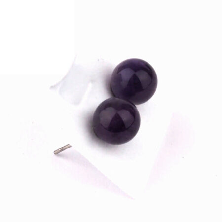 Amethyst Ø 8 mm Kugel Ohrstecker Paar versilbert Edelsteine Heilsteine bei Wunderstein24