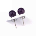 Amethyst Ø 8 mm Kugel Ohrstecker Paar versilbert Edelsteine Heilsteine bei Wunderstein24