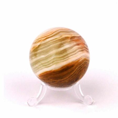 Onyxmarmor (Aragonit und Calcit) Kugel Ø 51 mm aus Pakistan in bester Qualität und Farbe Edelsteine Heilsteine bei Wunderstein24