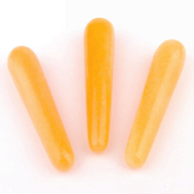 Orangencalcit – Massagestab rund Länge 104 – 112 mm Griffel für Reflexzonen Massage Edelsteine Heilsteine bei Wunderstein24