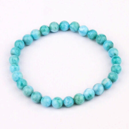 Larimar Ø 6,5 mm Kugel Edelstein Armband flexibel und dehnbar Edelsteine Heilsteine bei Wunderstein24