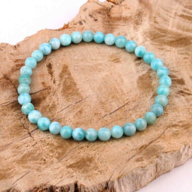 Larimar Ø 5,5 mm Kugel Edelstein Armband flexibel und dehnbar Edelsteine Heilsteine bei Wunderstein24