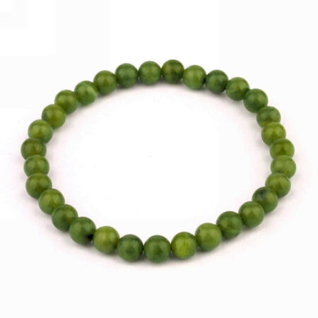 Nephrit Jade Ø 6 mm Kugel Edelstein Armband flexibel und dehnbar Edelsteine Heilsteine bei Wunderstein24