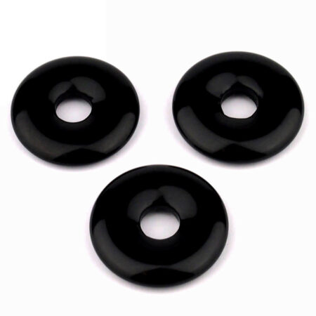 Obsidian schwarz Donut Anhänger Ø 30 mm Edelsteine Heilsteine bei Wunderstein24