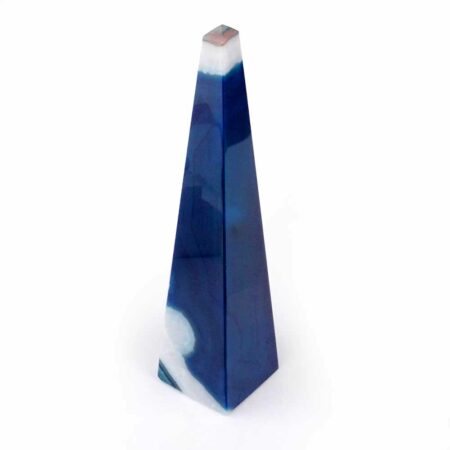 Achat Obelisk | Spitze blau aus Brasilien in bester Farbe und Struktur Edelsteine Heilsteine bei Wunderstein24