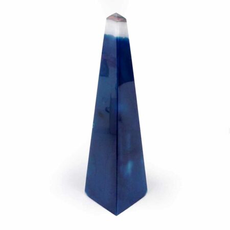 Achat Obelisk | Spitze blau aus Brasilien in bester Farbe und Struktur Edelsteine Heilsteine bei Wunderstein24