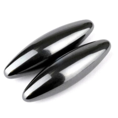 1 Paar magnetisierte Hämatit (Hämatin) Magnete in Oliven Form singende Steine Länge ca. 60 mm Edelsteine Heilsteine bei Wunderstein24