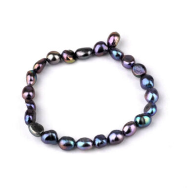 Perle schwarz | Süßwasser Edelstein Armband flexibel und dehnbar Edelsteine Heilsteine bei Wunderstein24