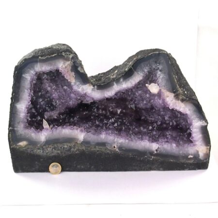 XXL Amethyst Druse AA – Qualität Ø 415 mm / 19100 g Geode Stufe Standfläche Edelsteine Heilsteine bei Wunderstein24