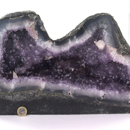 XXL Amethyst Druse AA – Qualität Ø 415 mm / 19100 g Geode Stufe Standfläche Edelsteine Heilsteine bei Wunderstein24