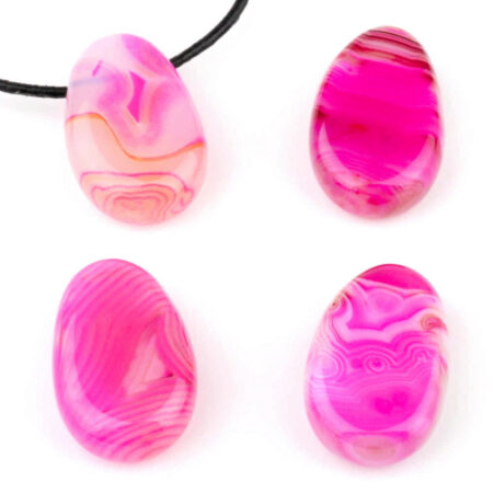 Achat pink | rosa Cabochon Anhänger seitlich gebohrt Edelsteine Heilsteine bei Wunderstein24