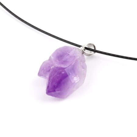 Amethyst Natur Kristall Spitzen | Ministufen Anhänger mit silberner Öse Edelsteine Heilsteine bei Wunderstein24