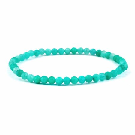 Amazonit facettiert Ø 4 mm Kugel Edelstein Armband flexibel und dehnbar Edelsteine Heilsteine bei Wunderstein24