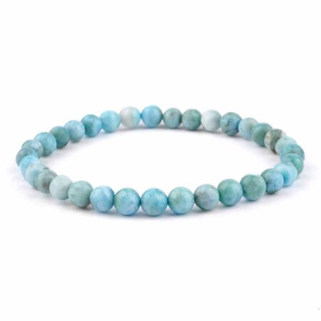 Larimar Ø 6 mm Kugel Armband flexibel und dehnbar in sehr guter Qualität und Farbe Edelsteine Heilsteine bei Wunderstein24