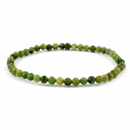 Nephrit Jade facettiert Ø 4 mm Kugel Edelstein Armband flexibel und dehnbar Edelsteine Heilsteine bei Wunderstein24