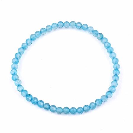 Topas blau facettiert Ø 4 mm Edelstein Armband flexibel und dehnbar Edelsteine Heilsteine bei Wunderstein24