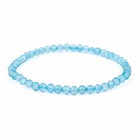 Topas blau facettiert Ø 4 mm Edelstein Armband flexibel und dehnbar Edelsteine Heilsteine bei Wunderstein24