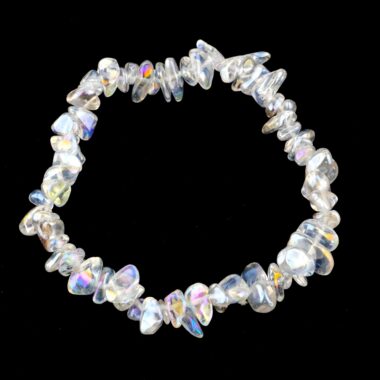 Aqua | Angel Aura Bergkristall Edelstein Armband flexibel und dehnbar Edelsteine Heilsteine bei Wunderstein24