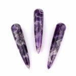 Amethyst – Massagestab rund Länge 90 – 95 mm Griffel für Reflexzonen Massage Edelsteine Heilsteine bei Wunderstein24