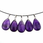 Amethyst Tropfen | Cabochon Anhänger mit Silber rhodinierter Öse Edelsteine Heilsteine bei Wunderstein24