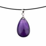 Amethyst Tropfen | Cabochon Anhänger mit Silber rhodinierter Öse Edelsteine Heilsteine bei Wunderstein24