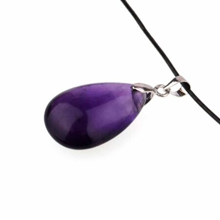 Amethyst Tropfen | Cabochon Anhänger mit Silber rhodinierter Öse Edelsteine Heilsteine bei Wunderstein24