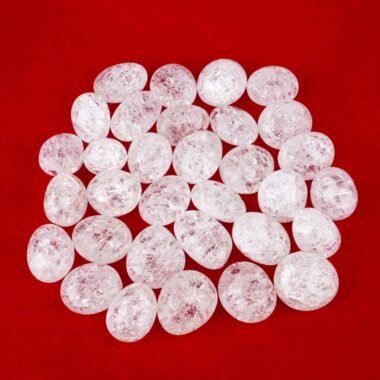 Bergkristall Crackle Trommelsteine handpoliert Ø ca. 24 – 34 mm Edelsteine Heilsteine bei Wunderstein24