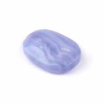 Chalcedon blau Handschmeichler | Massagestein Ø 41 mm in bester Qualität und Farbe Edelsteine Heilsteine bei Wunderstein24