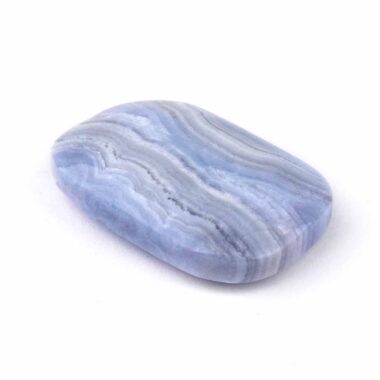 Chalcedon blau Handschmeichler | Massagestein Ø 55 mm in bester Qualität und Farbe Edelsteine Heilsteine bei Wunderstein24