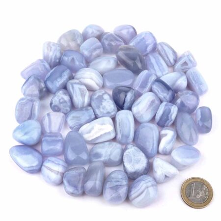 Chalcedon Trommelsteine blau Ø ca. 20 – 30 mm aus Namibia Edelsteine Heilsteine bei Wunderstein24