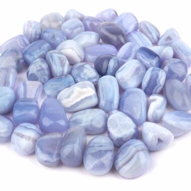 Chalcedon Trommelsteine blau Ø ca. 20 – 30 mm aus Namibia Edelsteine Heilsteine bei Wunderstein24