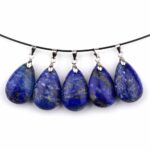 Lapislazuli Tropfen | Cabochon Anhänger mit Silber rhodinierter Öse Edelsteine Heilsteine bei Wunderstein24