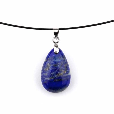 Lapislazuli Tropfen | Cabochon Anhänger mit Silber rhodinierter Öse Edelsteine Heilsteine bei Wunderstein24