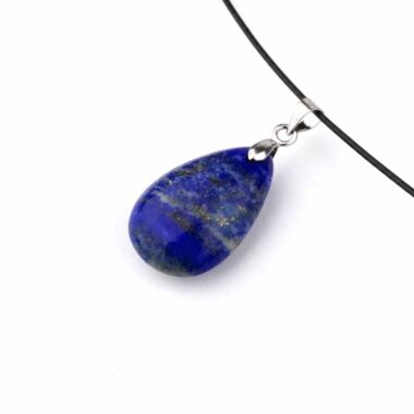 Lapislazuli Tropfen | Cabochon Anhänger mit Silber rhodinierter Öse Edelsteine Heilsteine bei Wunderstein24