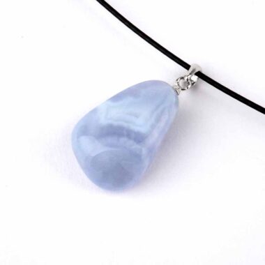 Chalcedon blau Anhänger mit 925 Sterling-Silber Stiftöse in Top-Qualität Edelsteine Heilsteine bei Wunderstein24