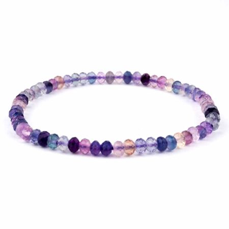 Regenbogen Fluorit facettiertes Ø 4,5 mm Kugel | Perlen Armband flexibel und dehnbar Edelsteine Heilsteine bei Wunderstein24