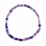 Regenbogen Fluorit facettiertes Ø 4,5 mm Kugel | Perlen Armband flexibel und dehnbar Edelsteine Heilsteine bei Wunderstein24