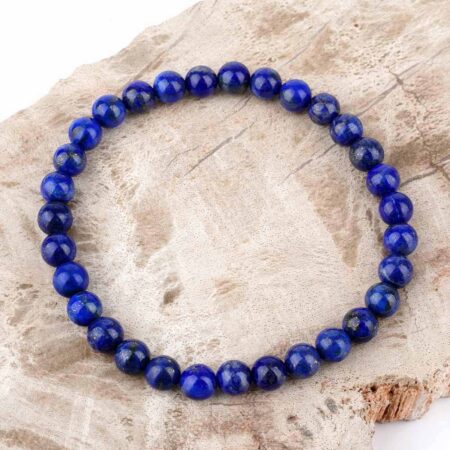 Lapislazuli Ø 6,5 mm Natur Kugel | Perlen Armband AAAA-Qualität flexibel und dehnbar Edelsteine Heilsteine bei Wunderstein24