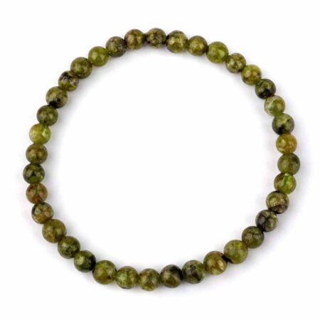 Olivin | Peridot Ø 5,5 mm Kugel | Perlen Armband flexibel und dehnbar Edelsteine Heilsteine bei Wunderstein24