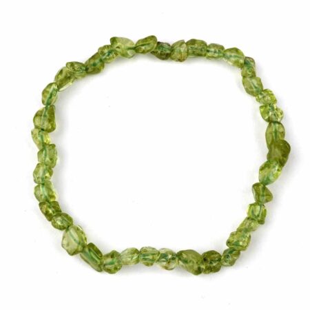 Olivin | Peridot Ø 5 x 6 mm Nugget Edelstein Armband flexibel und dehnbar Edelsteine Heilsteine bei Wunderstein24