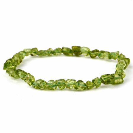 Olivin | Peridot Ø 5 x 6 mm Nugget Edelstein Armband flexibel und dehnbar Edelsteine Heilsteine bei Wunderstein24