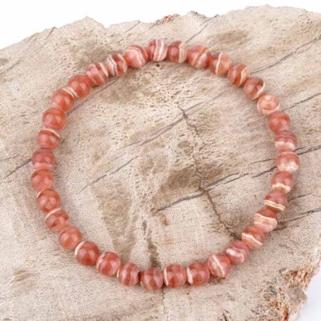 Rhodochrosit Ø 5,5 mm Kugel | Perlen Armband flexibel und dehnbar Edelsteine Heilsteine bei Wunderstein24