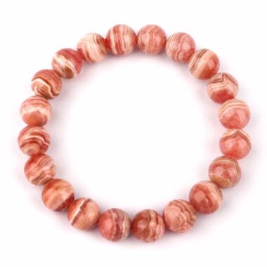 Rhodochrosit Ø 8,5 mm Kugel | Perlen Armband flexibel und dehnbar Edelsteine Heilsteine bei Wunderstein24