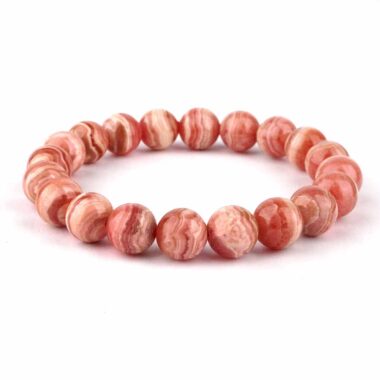 Rhodochrosit Ø 10 mm Kugel | Perlen Armband flexibel und dehnbar Edelsteine Heilsteine bei Wunderstein24