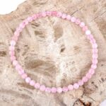 Rosenquarz Ø 4 mm facettiertes Kugel | Perlen Armband flexibel und dehnbar Edelsteine Heilsteine bei Wunderstein24