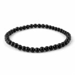 Schungit Ø 8 mm Kugel | Perlen Armband flexibel und dehnbar Edelsteine Heilsteine bei Wunderstein24