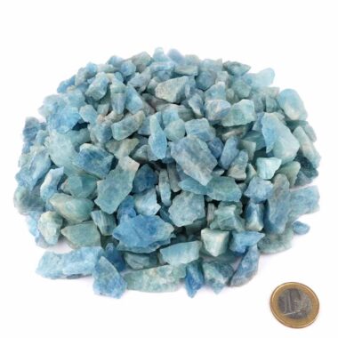 Aquamarin | Beryll Rohsteine blau Ø ca. 10 – 30 mm Edelsteine Heilsteine bei Wunderstein24